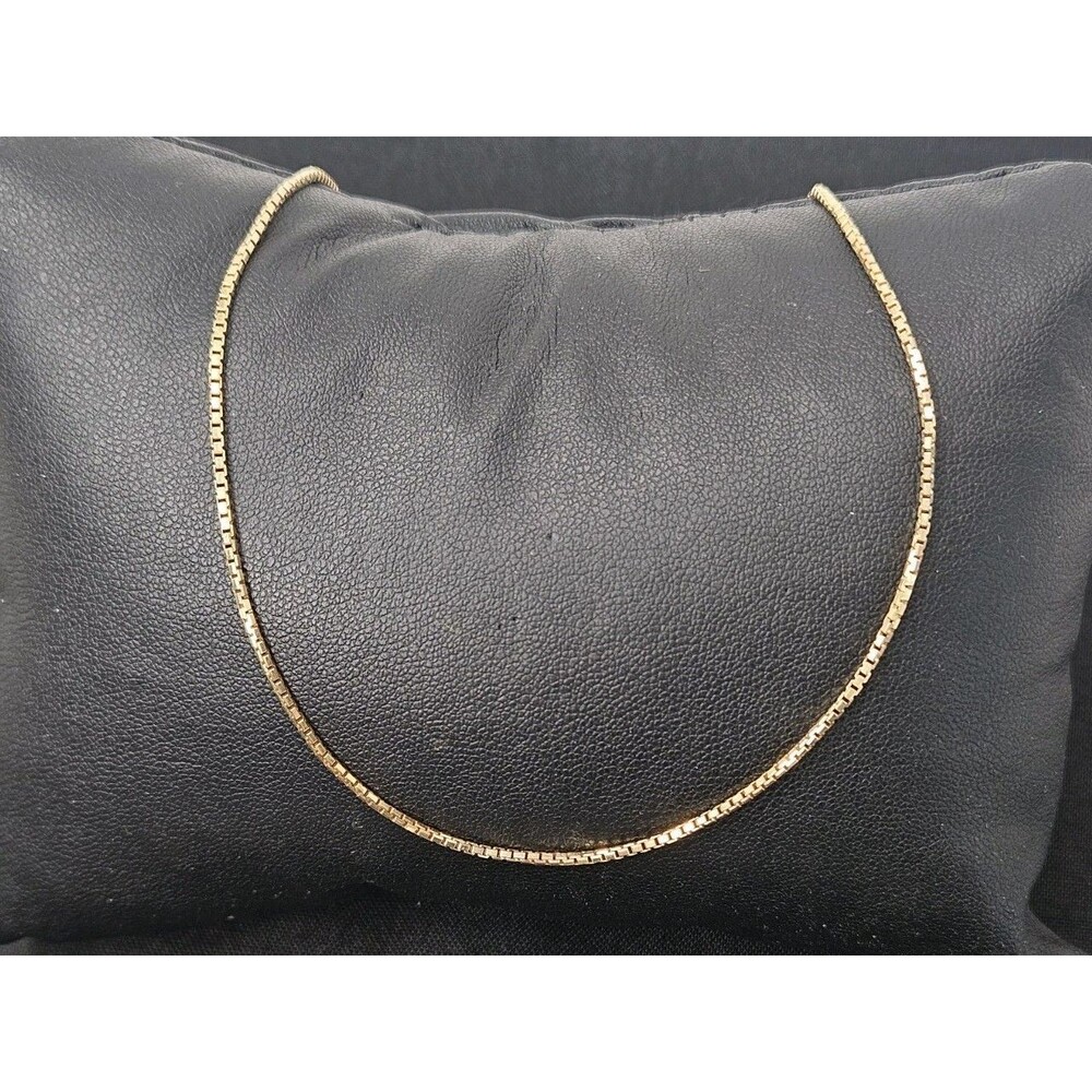 VTG 14k Gold Box Chain 18" Necklace 4.35 Grams Vicenza Italy Stamped ☆884 VI 585